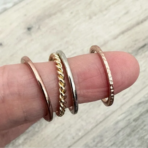 Mixed Metal Stackable Rings - Picture 5 of 5